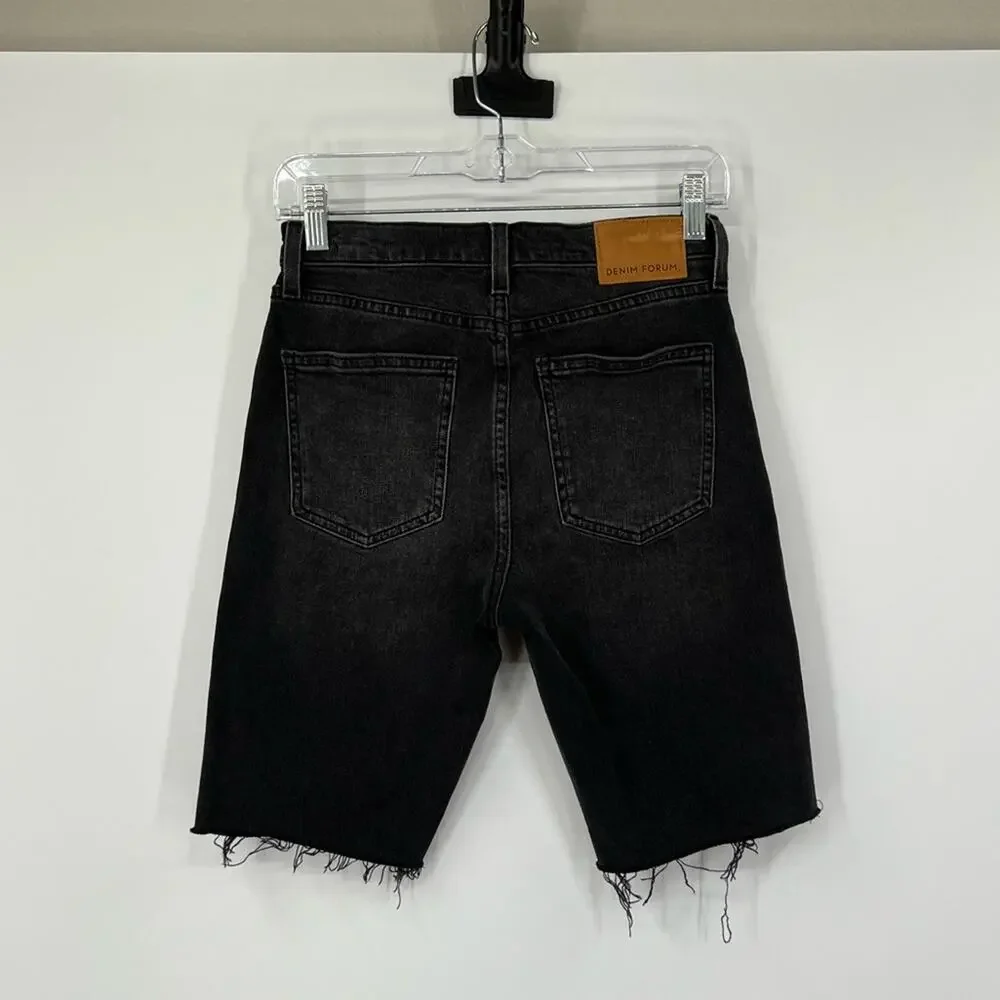 Denim Forum Aritzia The Yoko Bermuda Denim Shorts Button Fly